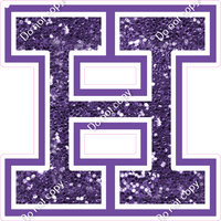 18" Greek Individual Purple Sparkle - Alphabet Pieces Eta