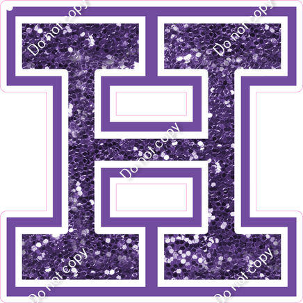 18" Greek Individual Purple Sparkle - Alphabet Pieces Eta