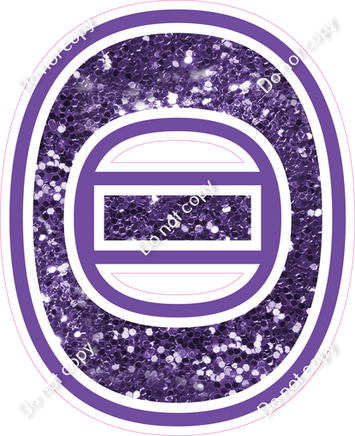 18" Greek Individual Purple Sparkle - Alphabet Pieces Theta