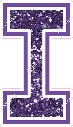 18" Greek Individual Purple Sparkle - Alphabet Pieces Lota