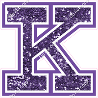 18" Greek Individual Purple Sparkle - Alphabet Pieces Kappa