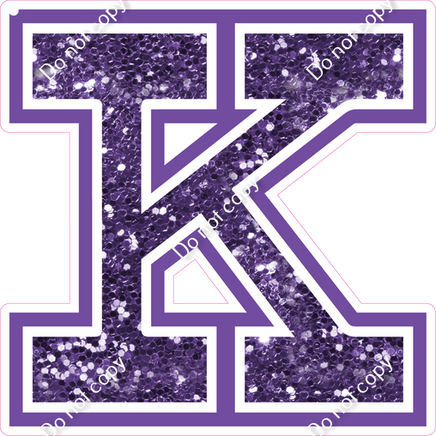 18" Greek Individual Purple Sparkle - Alphabet Pieces Kappa