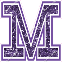 18" Greek Individual Purple Sparkle - Alphabet Pieces Mu