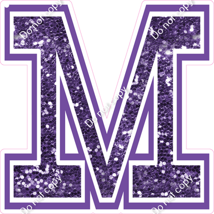 18" Greek Individual Purple Sparkle - Alphabet Pieces Mu