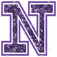 18" Greek Individual Purple Sparkle - Alphabet Pieces Nu