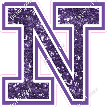 18" Greek Individual Purple Sparkle - Alphabet Pieces Nu