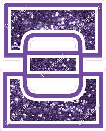 18" Greek Individual Purple Sparkle - Alphabet Pieces Xi
