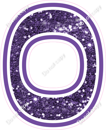18" Greek Individual Purple Sparkle - Alphabet Pieces Omicron