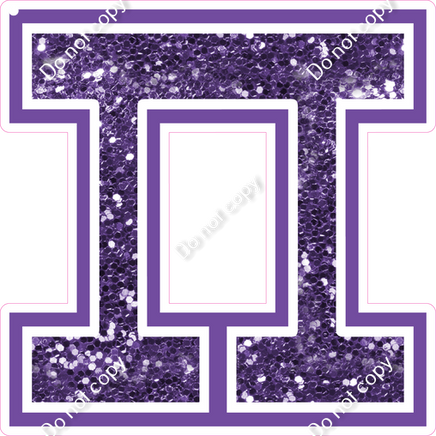 18" Greek Individual Purple Sparkle - Alphabet Pieces Pi