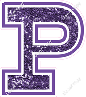 18" Greek Individual Purple Sparkle - Alphabet Pieces Rho