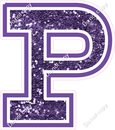 18" Greek Individual Purple Sparkle - Alphabet Pieces Rho