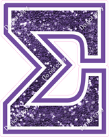18" Greek Individual Purple Sparkle - Alphabet Pieces Sigma