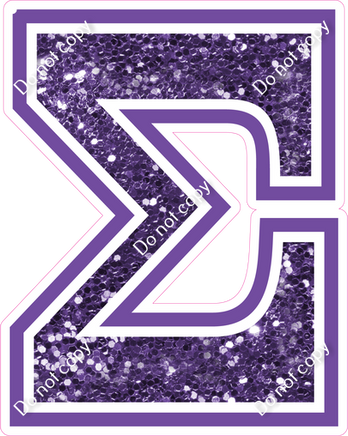 18" Greek Individual Purple Sparkle - Alphabet Pieces Sigma