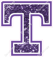 18" Greek Individual Purple Sparkle - Alphabet Pieces Tau