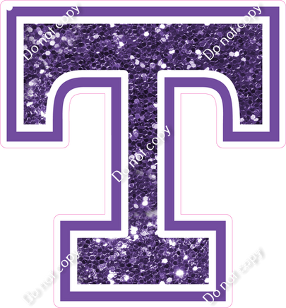 18" Greek Individual Purple Sparkle - Alphabet Pieces Tau