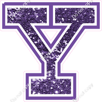 18" Greek Individual Purple Sparkle - Alphabet Pieces Upsilon