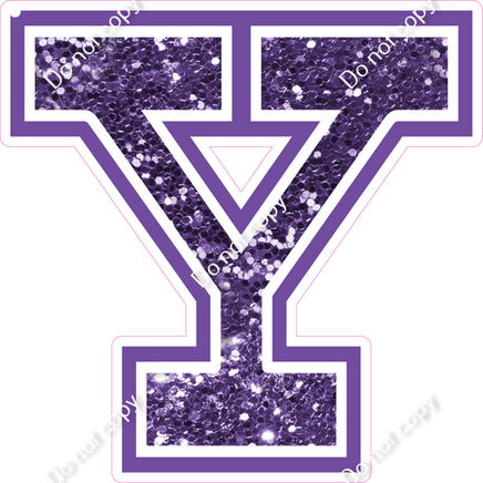 18" Greek Individual Purple Sparkle - Alphabet Pieces Upsilon