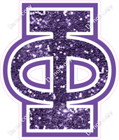 18" Greek Individual Purple Sparkle - Alphabet Pieces Phi