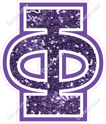 18" Greek Individual Purple Sparkle - Alphabet Pieces Phi