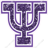 18" Greek Individual Purple Sparkle - Alphabet Pieces Psi