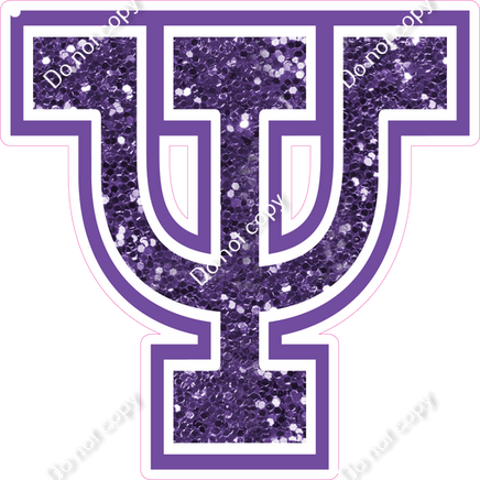 18" Greek Individual Purple Sparkle - Alphabet Pieces Psi