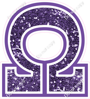 18" Greek Individual Purple Sparkle - Alphabet Pieces Omega