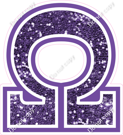 18" Greek Individual Purple Sparkle - Alphabet Pieces Omega