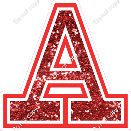 18" Greek Individual Red Sparkle - Alphabet Pieces Alpha