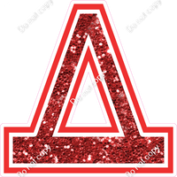 18" Greek Individual Red Sparkle - Alphabet Pieces Delta