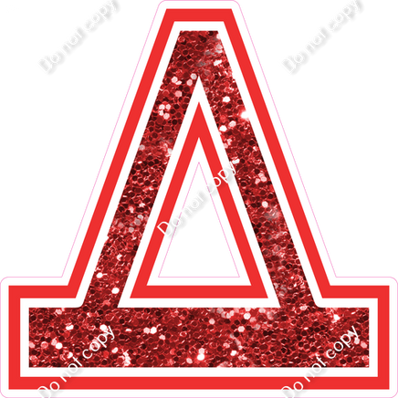 18" Greek Individual Red Sparkle - Alphabet Pieces Delta