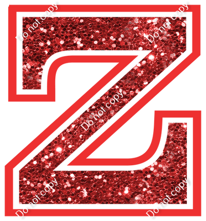 18" Greek Individual Red Sparkle - Alphabet Pieces Zeta
