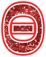 18" Greek Individual Red Sparkle - Alphabet Pieces Theta