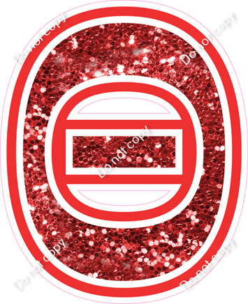 18" Greek Individual Red Sparkle - Alphabet Pieces Theta