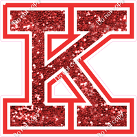 18" Greek Individual Red Sparkle - Alphabet Pieces Kappa