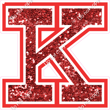 18" Greek Individual Red Sparkle - Alphabet Pieces Kappa