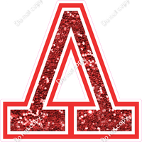 18" Greek Individual Red Sparkle - Alphabet Pieces Lambda
