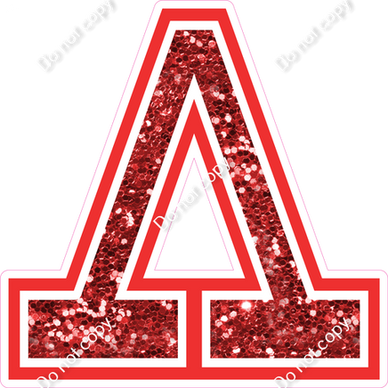18" Greek Individual Red Sparkle - Alphabet Pieces Lambda