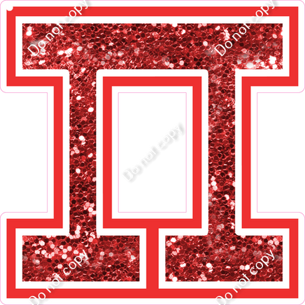 18" Greek Individual Red Sparkle - Alphabet Pieces Pi