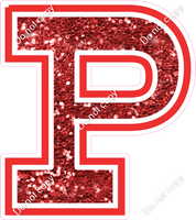 18" Greek Individual Red Sparkle - Alphabet Pieces Rho