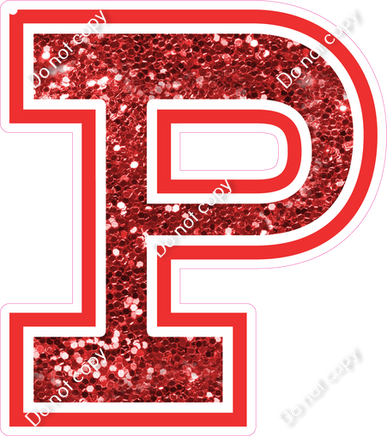 18" Greek Individual Red Sparkle - Alphabet Pieces Rho