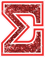 18" Greek Individual Red Sparkle - Alphabet Pieces Sigma