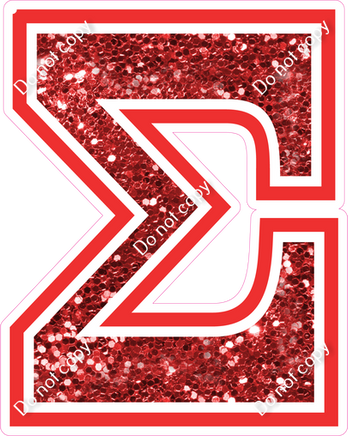 18" Greek Individual Red Sparkle - Alphabet Pieces Sigma