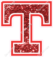 18" Greek Individual Red Sparkle - Alphabet Pieces Tau