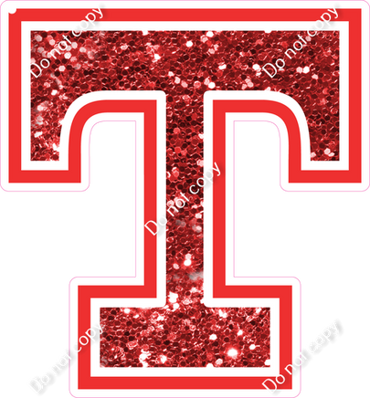 18" Greek Individual Red Sparkle - Alphabet Pieces Tau