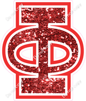18" Greek Individual Red Sparkle - Alphabet Pieces Phi