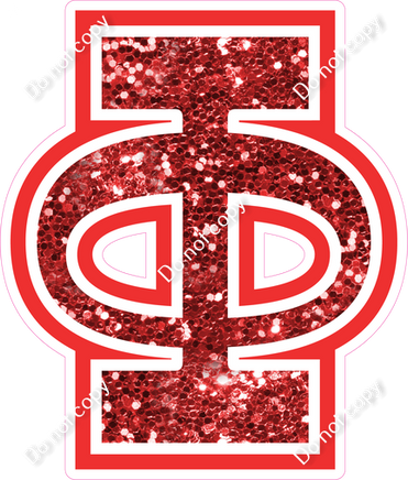 18" Greek Individual Red Sparkle - Alphabet Pieces Phi