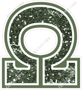 18" Greek Individual Sage Sparkle - Alphabet Pieces Omega