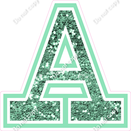 18" Greek Individual Sea Foam Sparkle - Alphabet Pieces Alpha