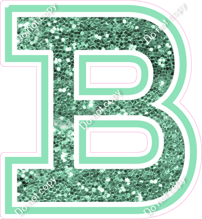 18" Greek Individual Sea Foam Sparkle - Alphabet Pieces Beta