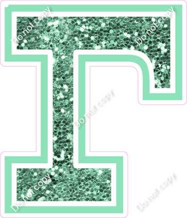 18" Greek Individual Sea Foam Sparkle - Alphabet Pieces Gamma